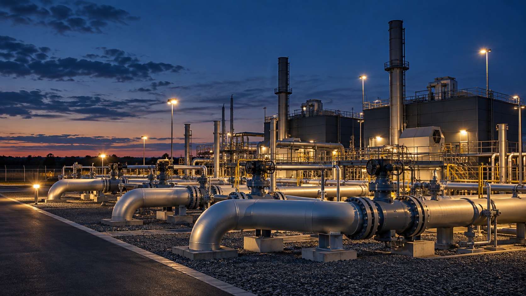 Gas-Infrastruktur als Symbol für gewerblichen Gasbedarf
